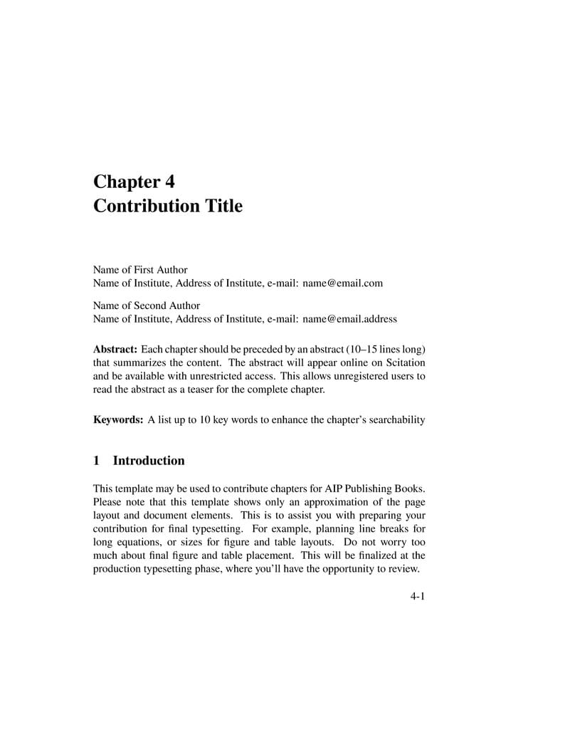 AIP Publishing Book Chapter