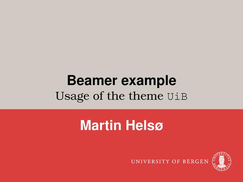UiB Beamer Theme