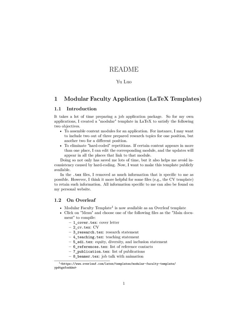 Modular Faculty Template