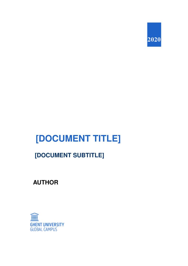 Bachelor's Thesis at Ghent University Global Campus