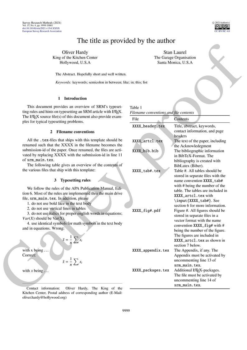 SRM LaTeX Template