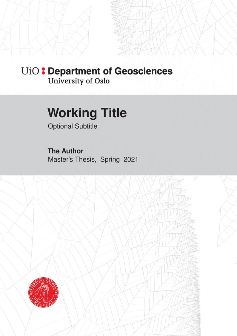 Geoscience Master's Thesis