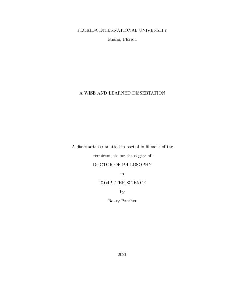 Florida International University Thesis Template