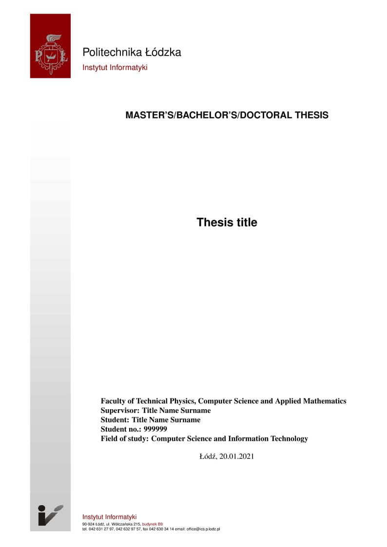 FTIMS IT Thesis Template