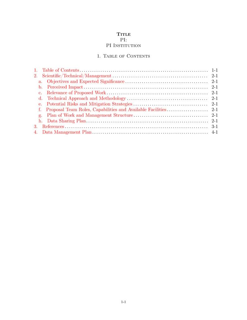 NASA ROSES Proposal Template