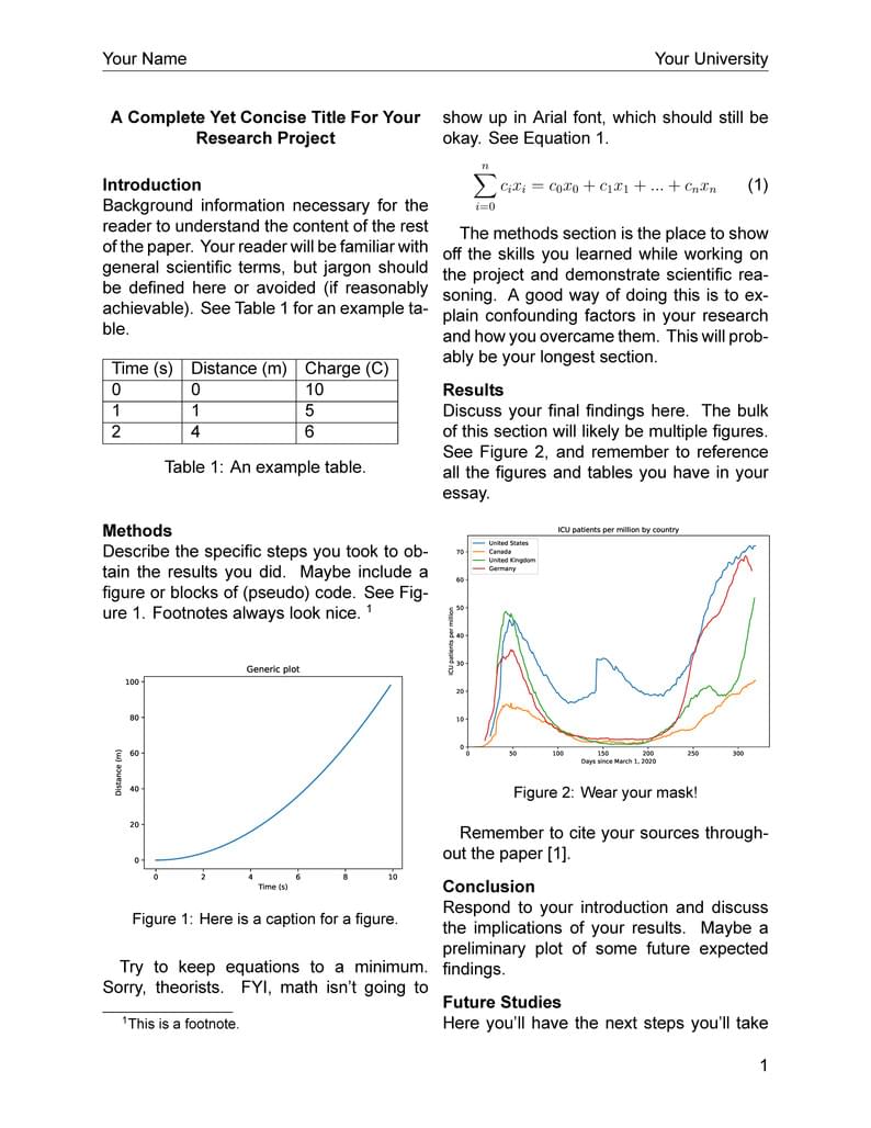 Goldwater Scholarship research essay template