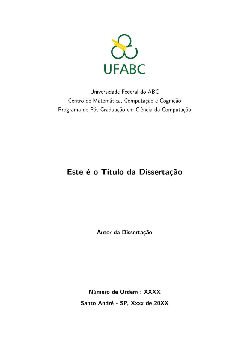 Template UFABC - Pós  Graduação Ciência da Computação