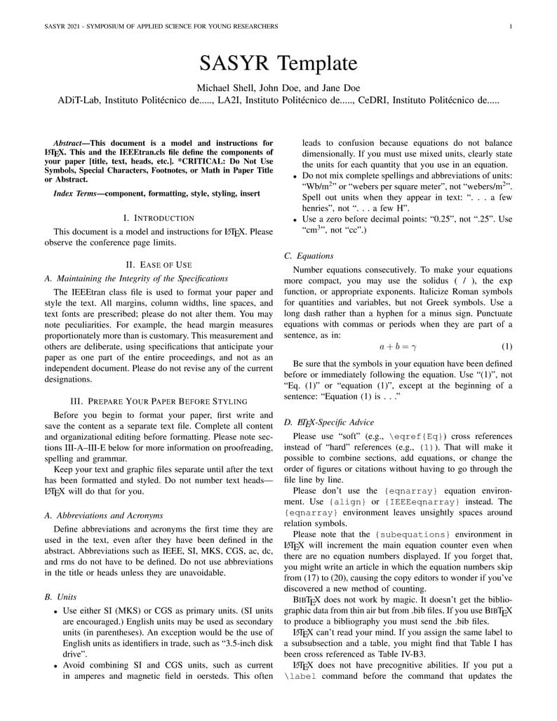 SASYR Template