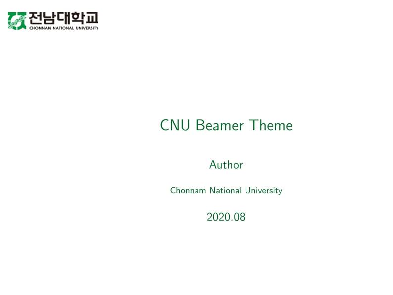 CNU Beamer Theme