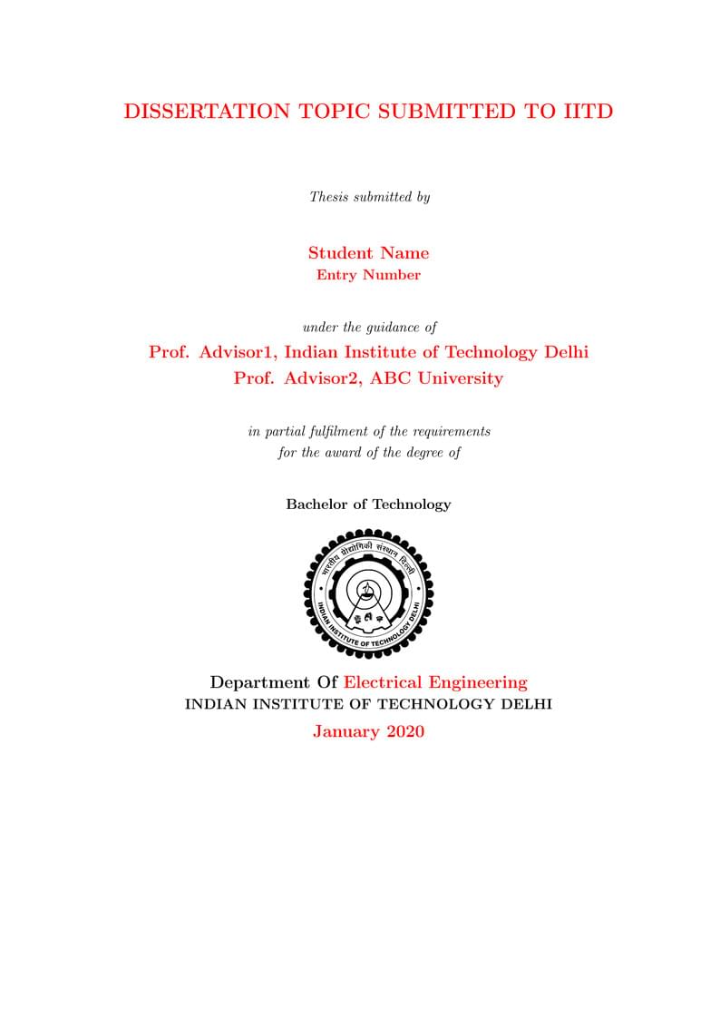 IIT Delhi Thesis Template