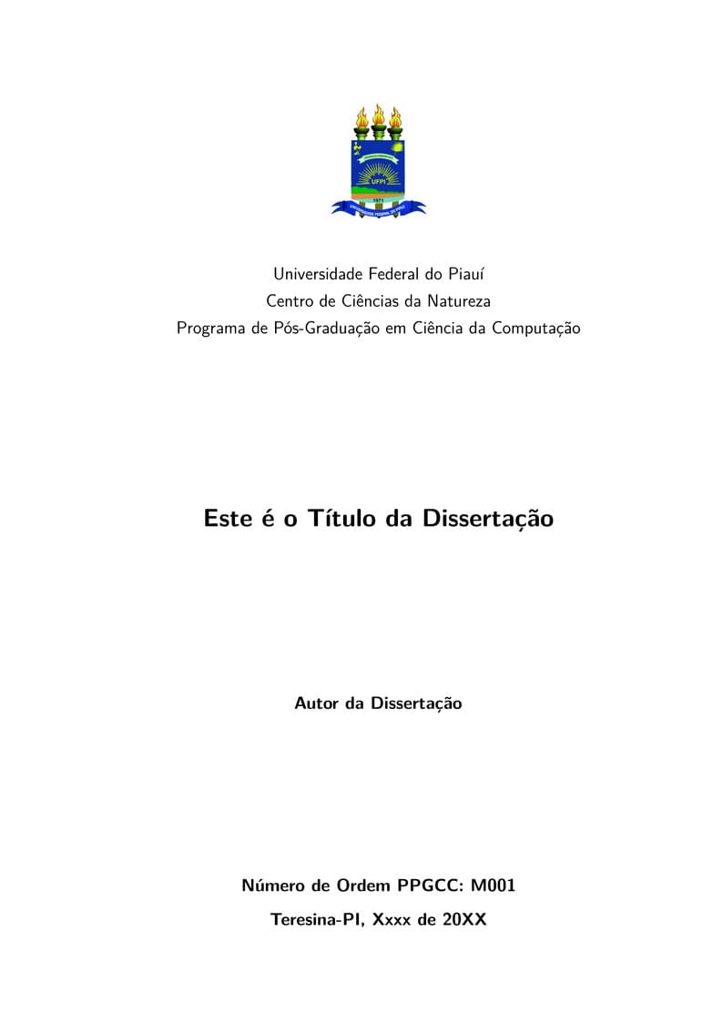 Dissertação de Mestrado PPGCC - UFPI