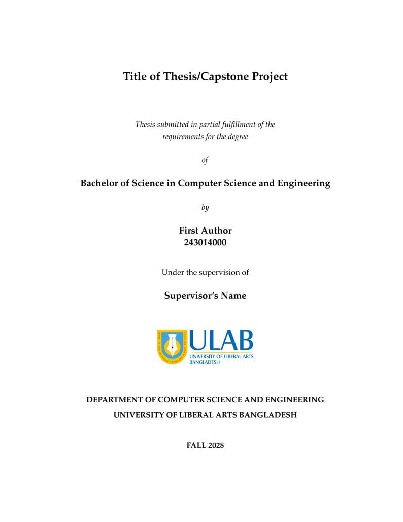 ULAB Thesis/Capstone Project Template