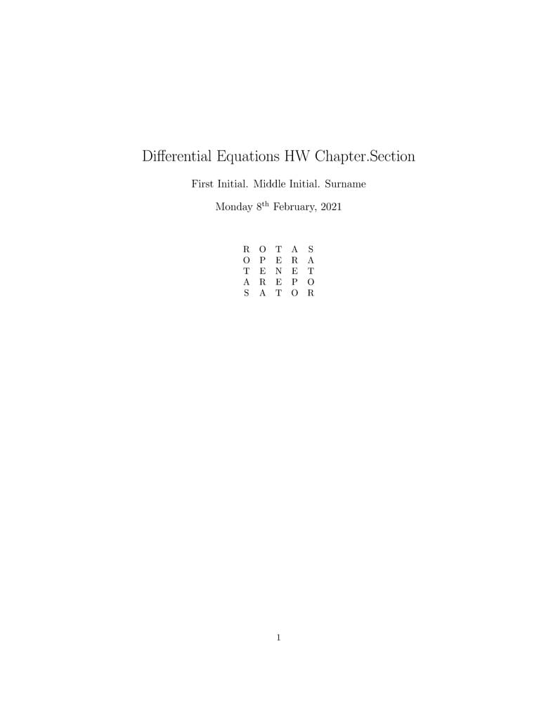 Linear Algebra or Differential Equations HW Template, BCC or UC Berkeley