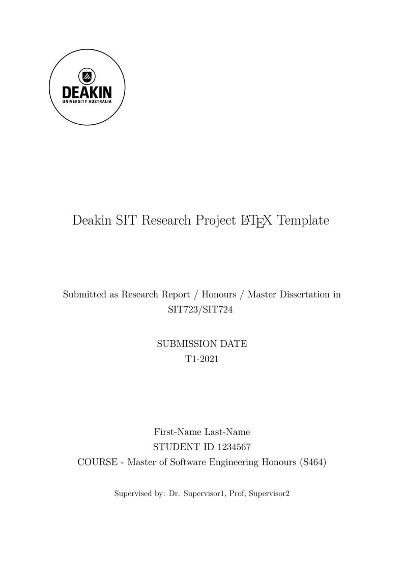 Deakin SIT Thesis Template