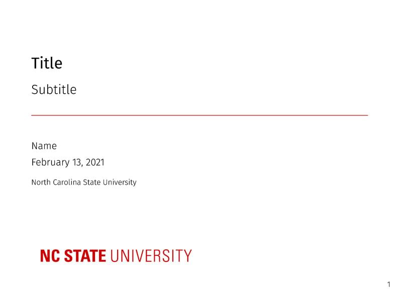 Beamer Metropolis Theme - NCState Version