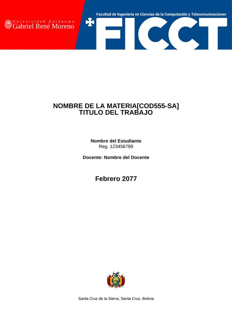 Informe Simple (FICCT - UAGRM)