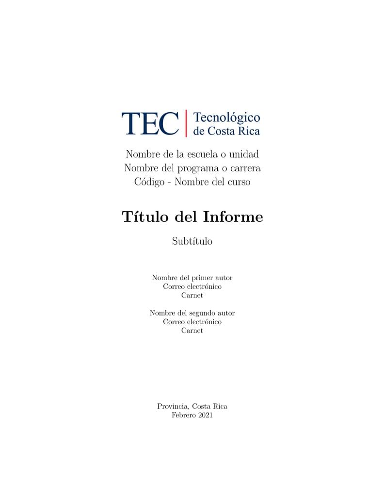 Plantilla Informes ITCR