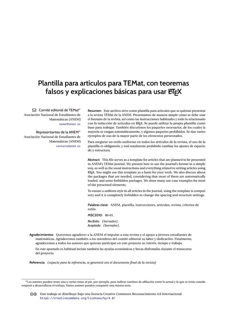 Plantilla para artículos para la revista TEMat