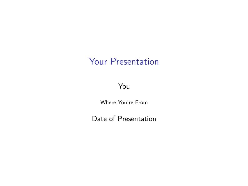 Beamer Presentation