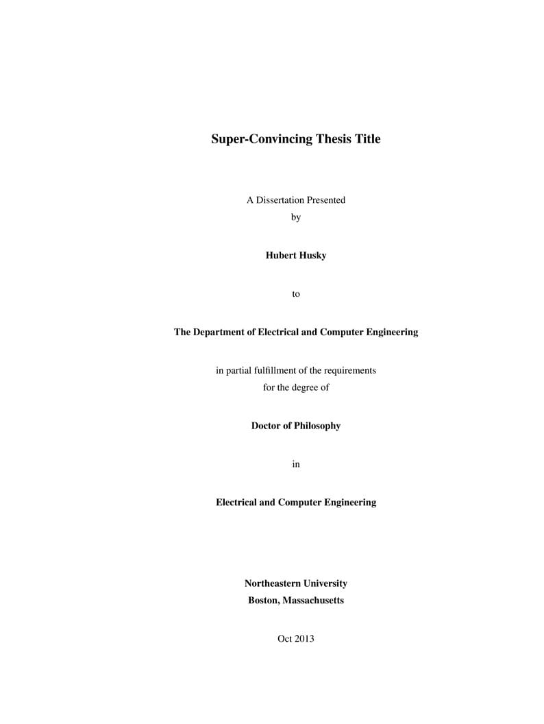 Northeastern University Boston thesis template revised 2021