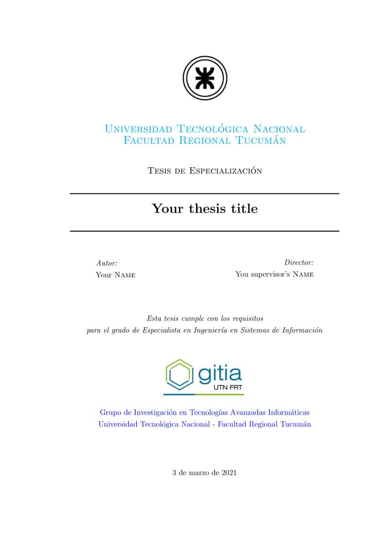 Template Posgrado UTN - GITIA
