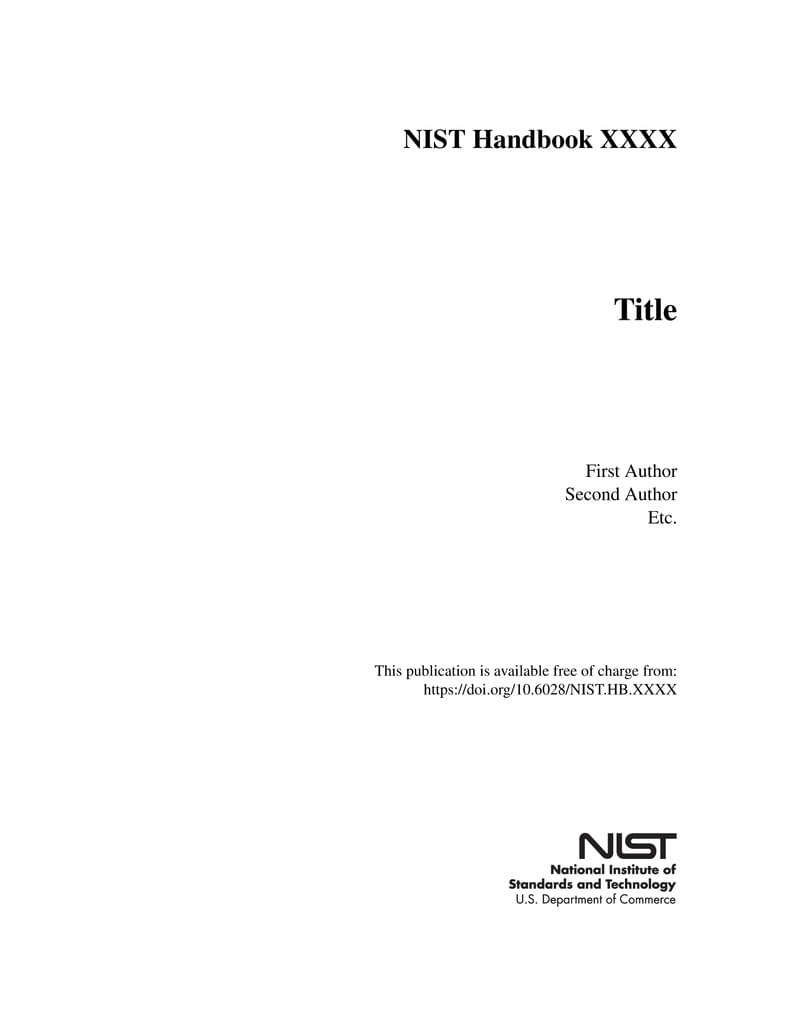 NIST Handbook Template