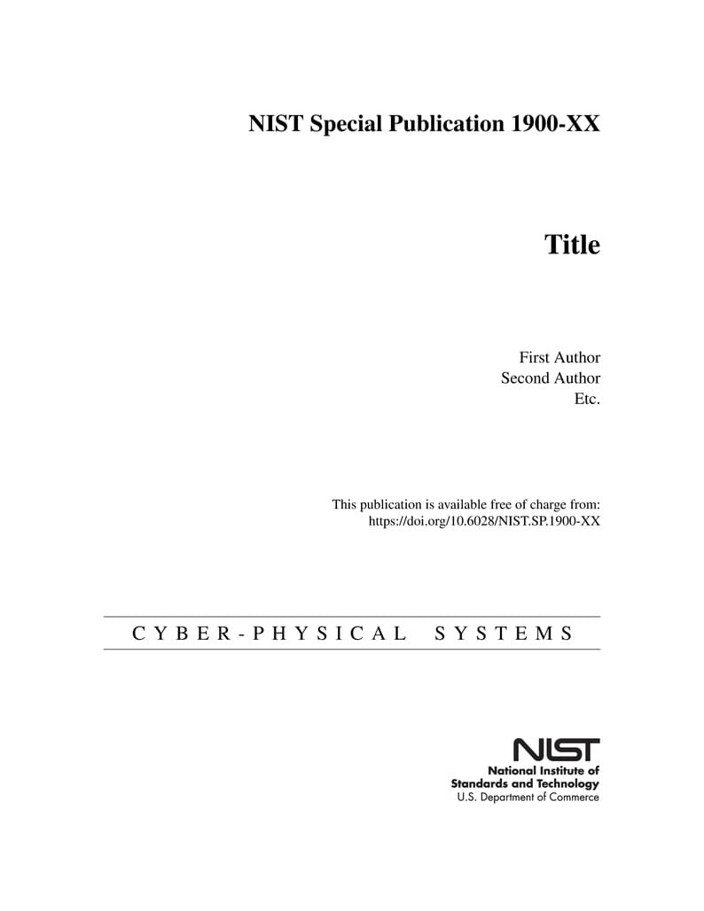 NIST Special Publication 1900 Template