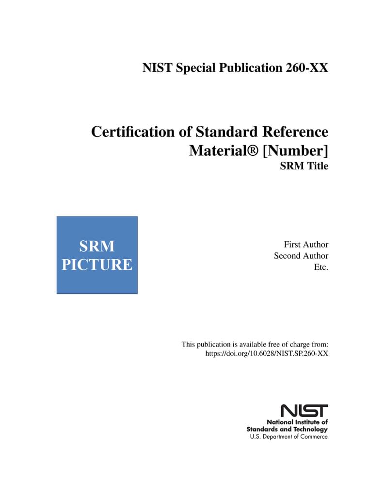 NIST Special Publication 260 Template
