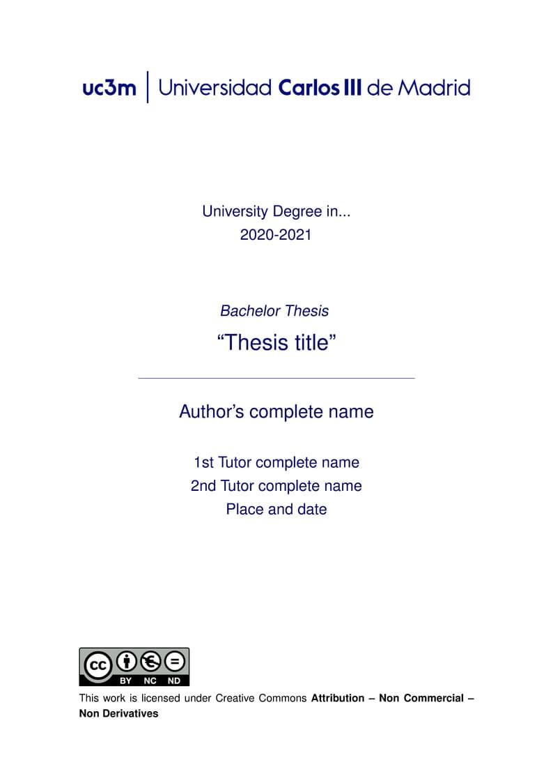 Bachelor thesis template - UC3M - IEEE Style