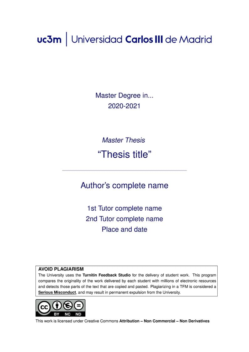 Master thesis template - UC3M - APA Style