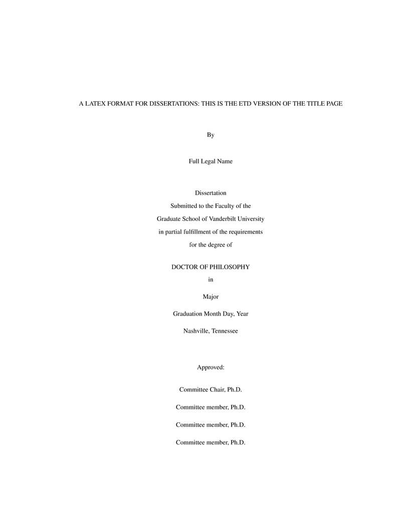 Vanderbilt University Dissertation Template