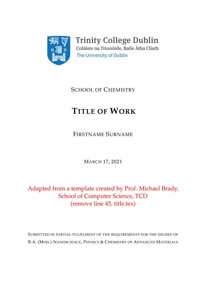TCD NPCAM Thesis Template