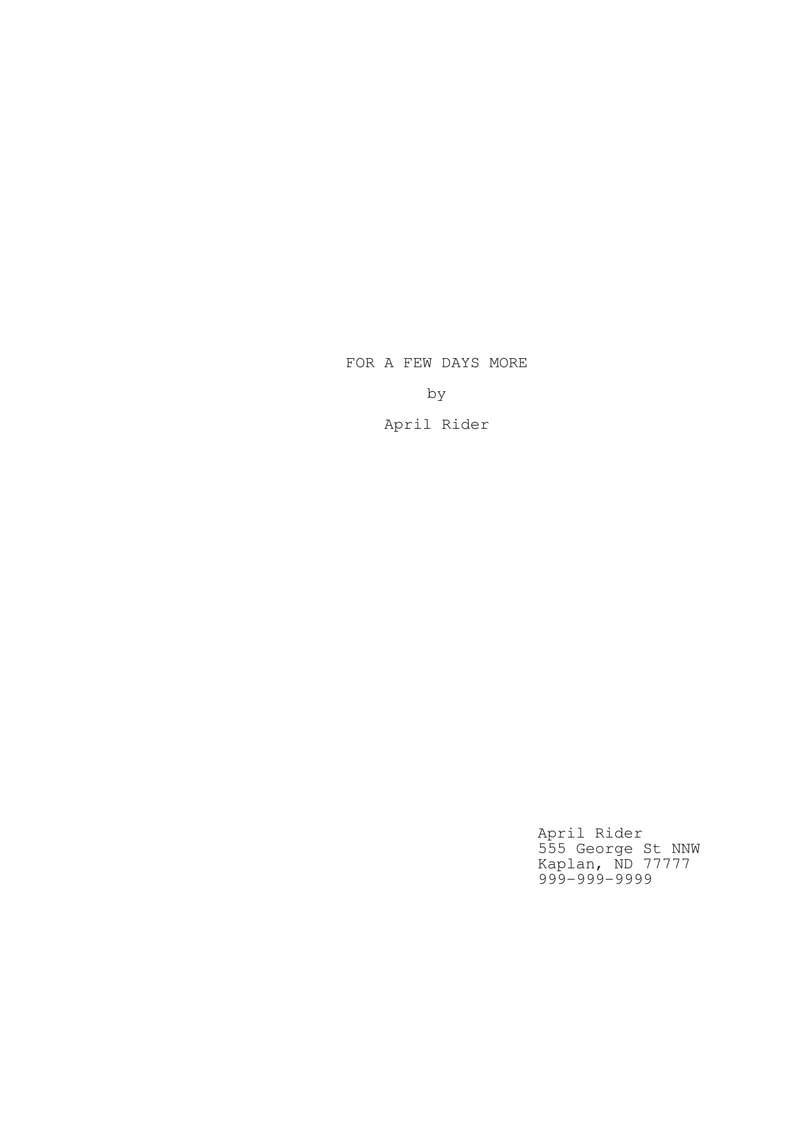 Screenplay template