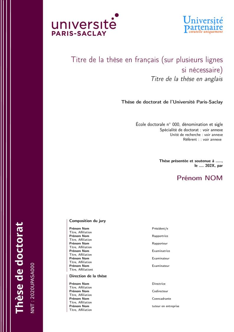 Official Template PhD Université-Paris Saclay