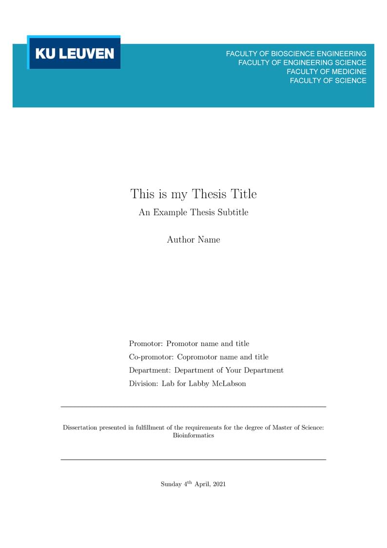 KU Leuven Bioinformatics Thesis Template