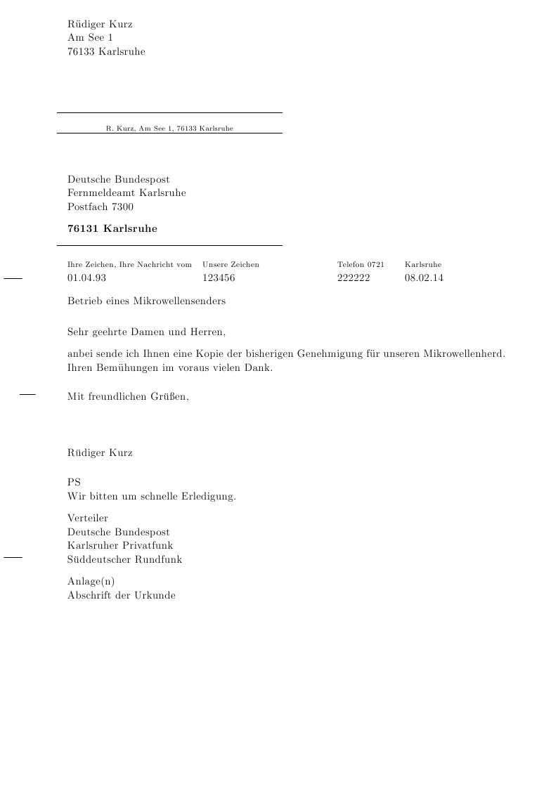 dinbrief package example