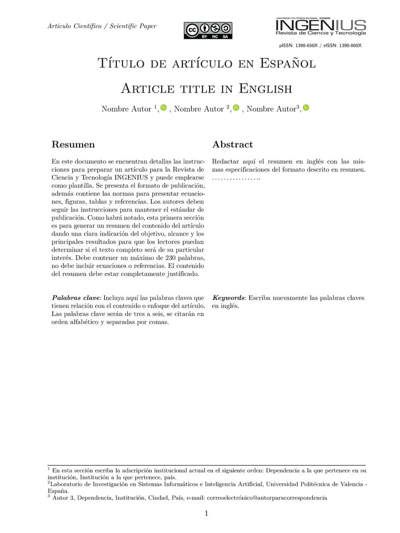 Revista Ingenius Ecuador
