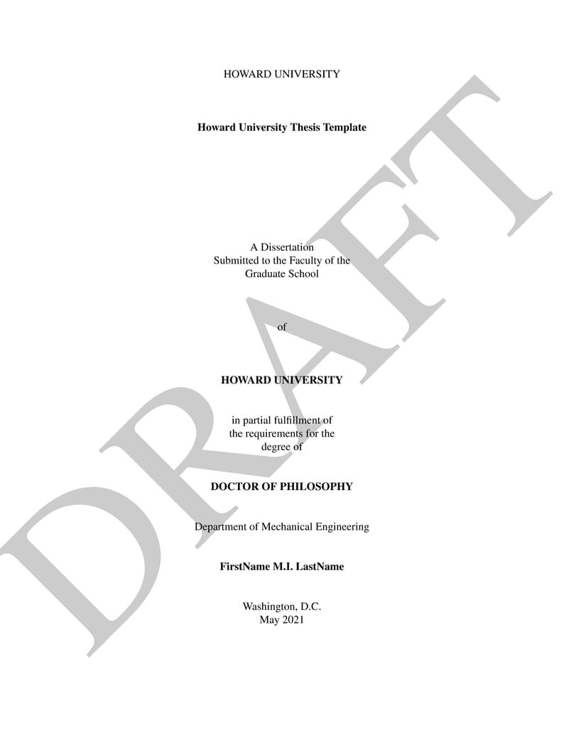 Howard University Thesis Template