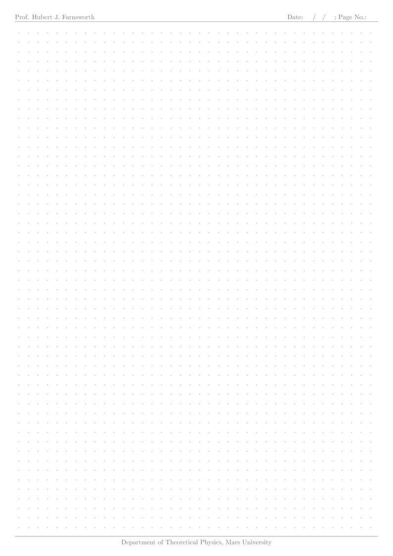 Isometric Dot Sheet for Personal Notes with a Header and Footer