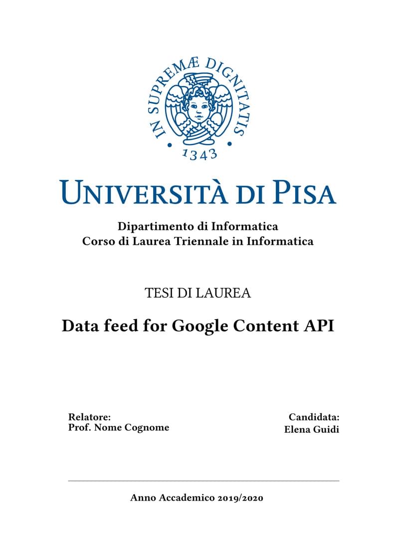 Frontespizio Unipi Informatica