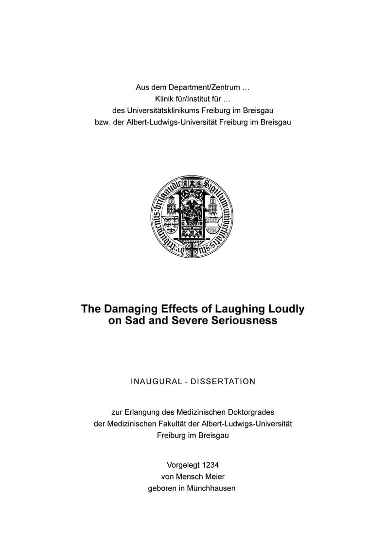 University of Freiburg Medical Dissertation Template