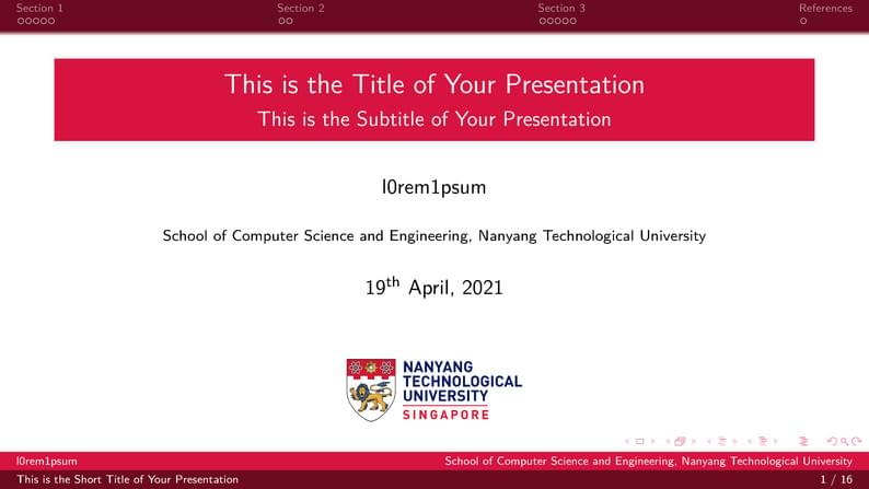 NTU Beamer Template