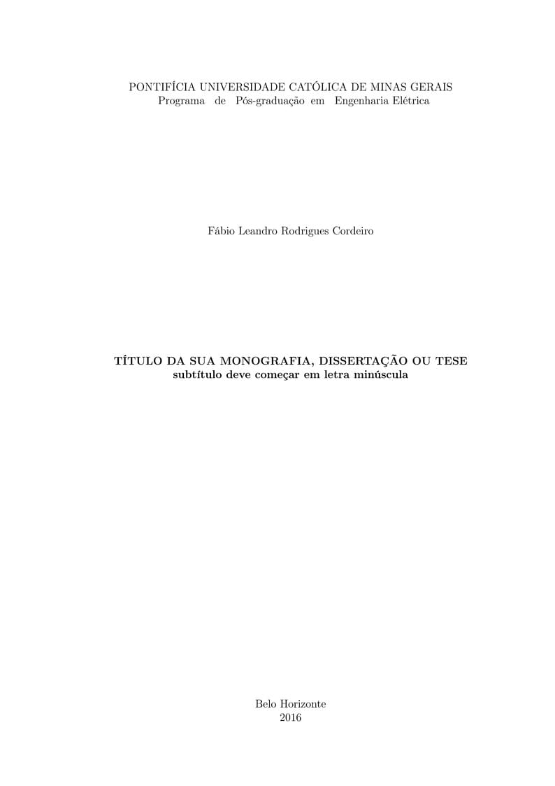 Modelo Canônico de Dissertação - ICEI PUC Minas