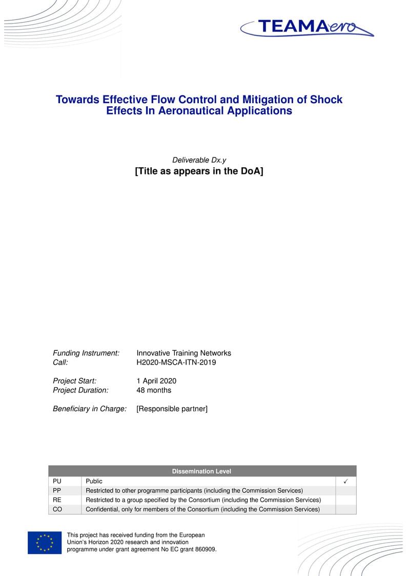 TEAMAero Deliverable Template