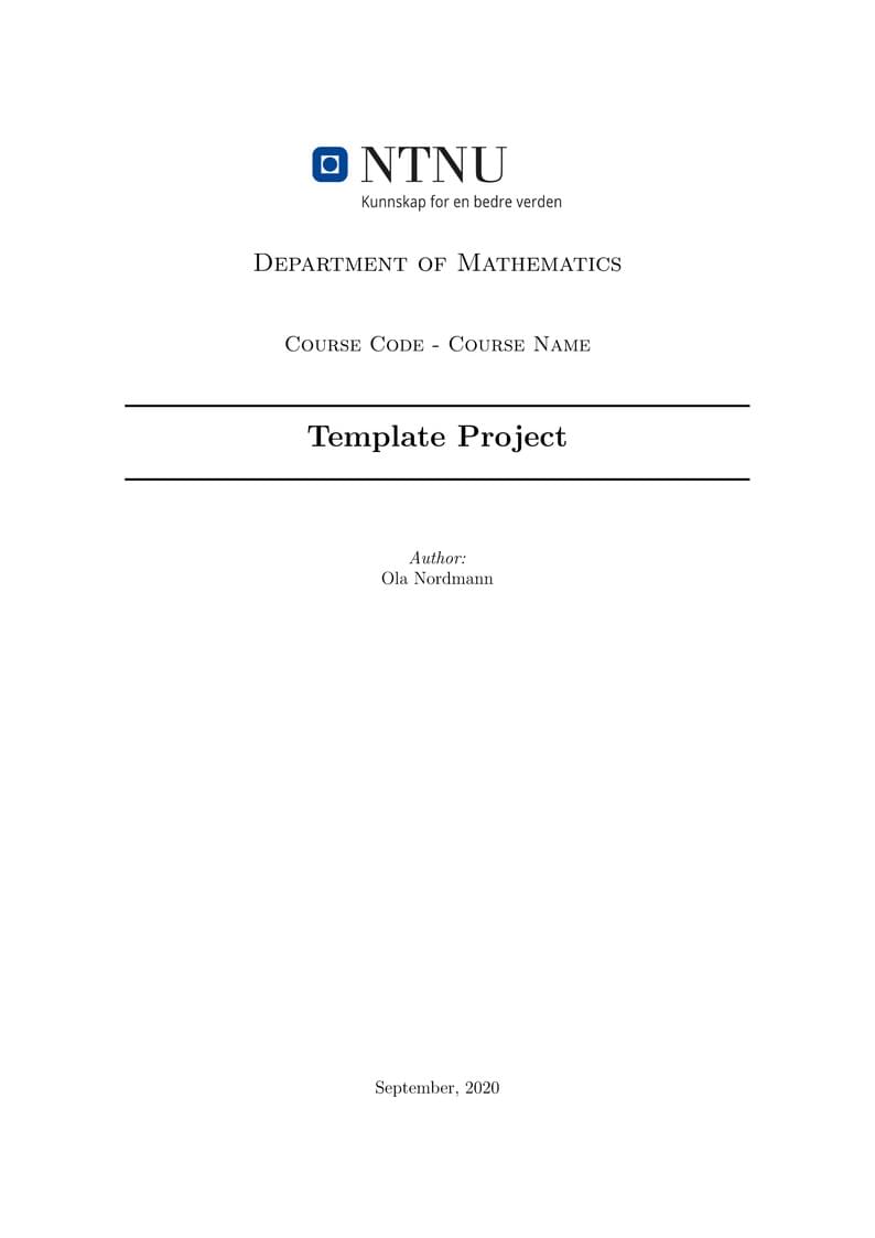 Thesis/Project Template