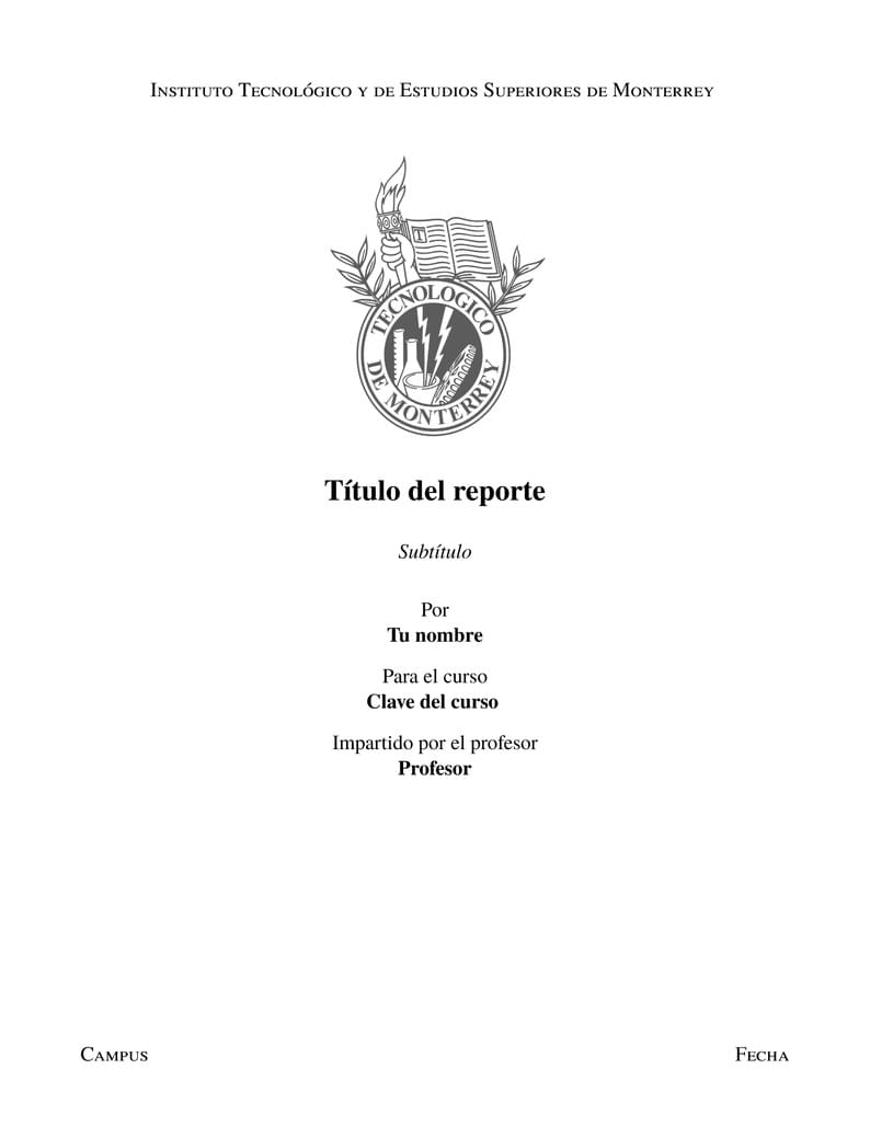 Título de Reporte Liceniciatura (ITESM)