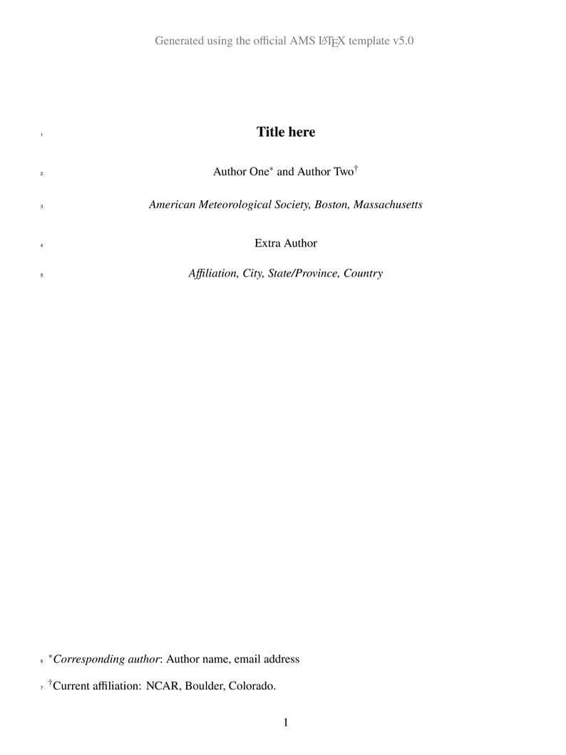 A Sample American Meteorological Society (AMS) LaTeX Document