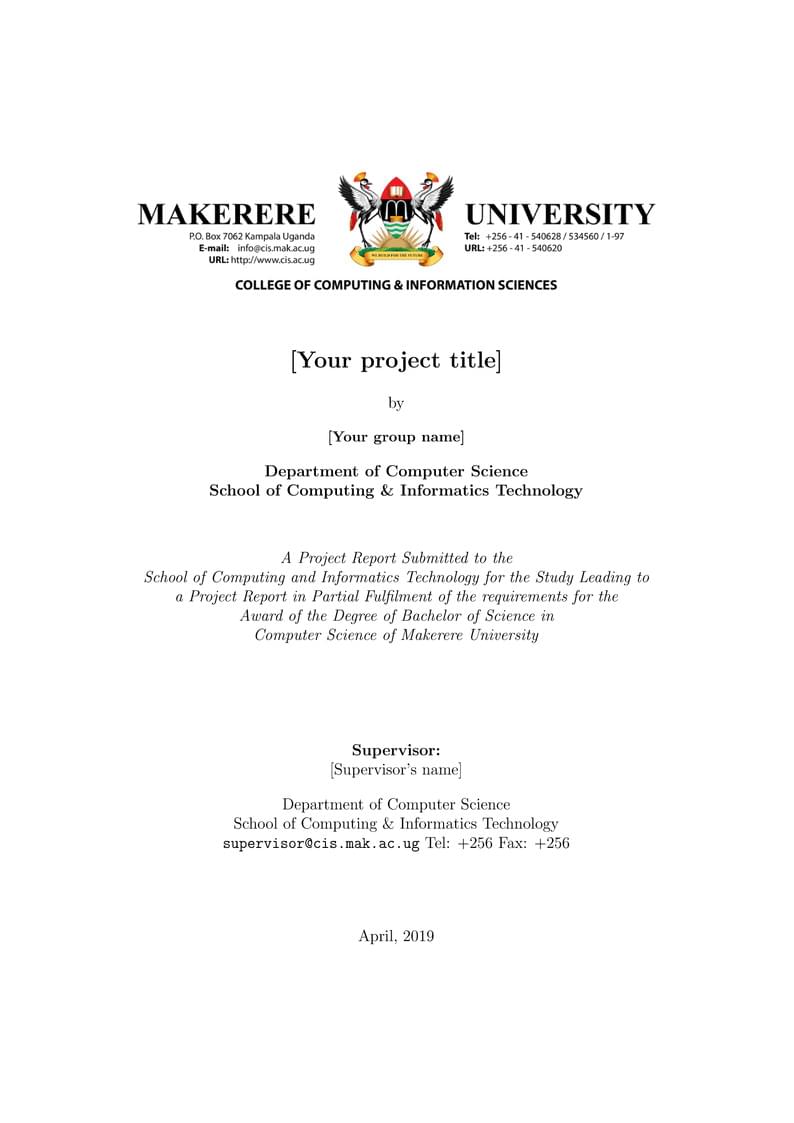 cs undergraduate report template