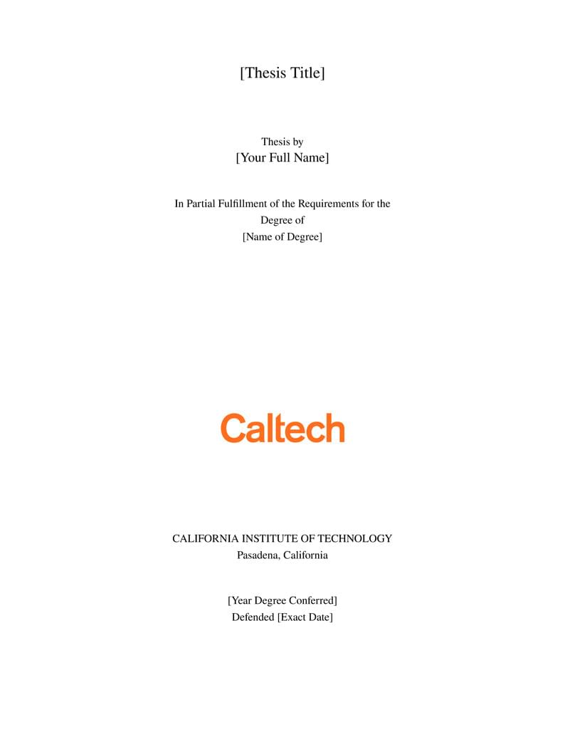 Caltech Thesis LaTeX Template (with logo)