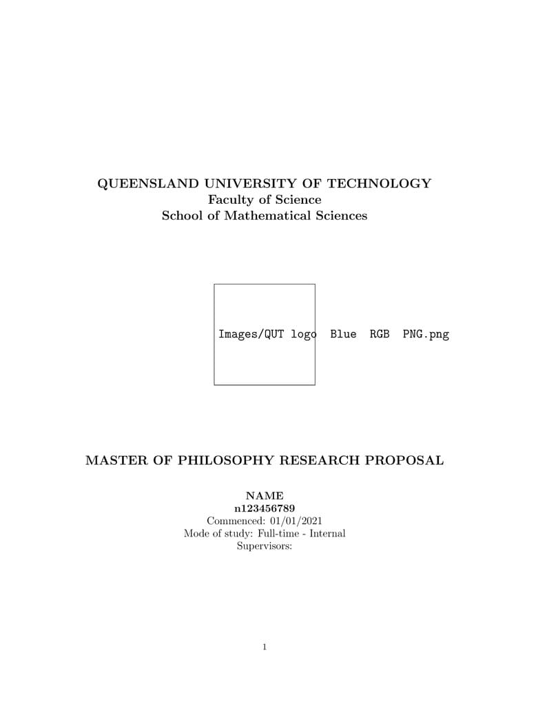 Queensland University of Technology (QUT) MPhil Research Proposal